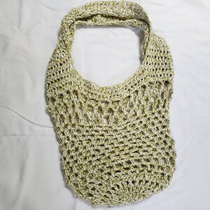 Light Green Crochet Green knit loose weave LG purse Satchel Slouchy Shoulder Bag